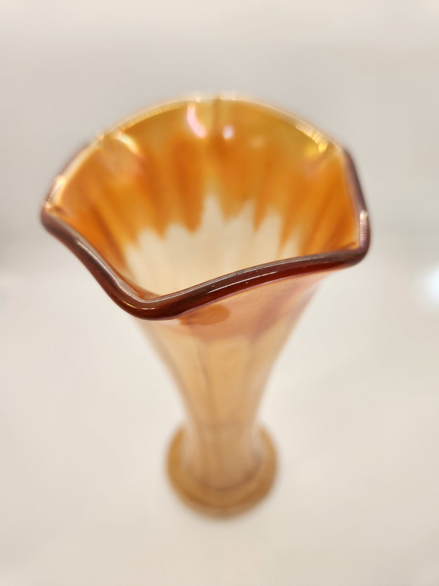 Vintage Marigold Carnival Glass Vase